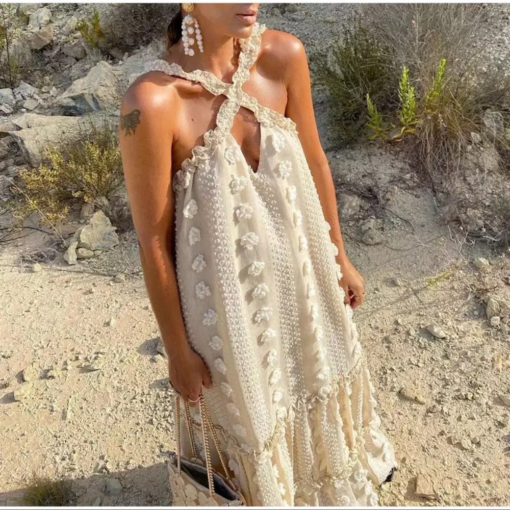 Boho Linen Maxi Dress 🌸 - Picture 5 of 7